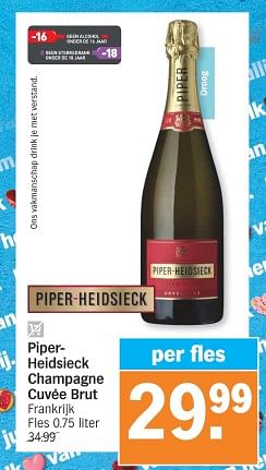 Promotions Piperheidsieck champagne cuvée brut - Champagne - Valide de 11/02/2024 à 18/02/2024 chez Albert Heijn