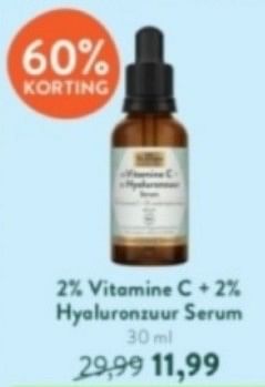 Promotions 2% vitamine c + 2% hyaluronzuur serum - De Tuinen - Valide de 12/02/2024 à 18/02/2024 chez Holland & Barret