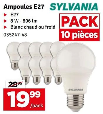 Promotions Ampoules e27 - Sylvania - Valide de 13/02/2024 à 22/02/2024 chez Mr. Bricolage