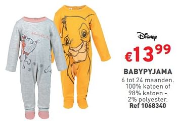 Promoties Babypyjama - Disney - Geldig van 14/02/2024 tot 19/02/2024 bij Trafic
