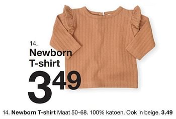 Promotions Newborn t-shirt - Produit maison - Zeeman  - Valide de 07/02/2024 à 30/06/2024 chez Zeeman