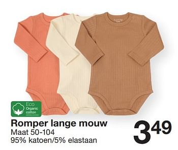 Promotions Romper lange mouw - Produit maison - Zeeman  - Valide de 07/02/2024 à 30/06/2024 chez Zeeman