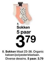 Promoties Sokken - Huismerk - Zeeman  - Geldig van 07/02/2024 tot 30/06/2024 bij Zeeman