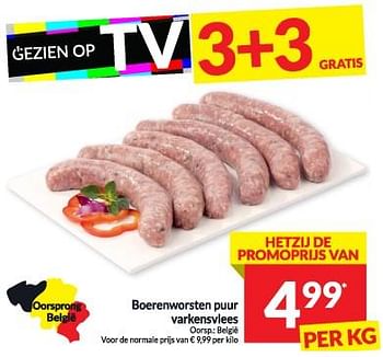 Promoties Boerenworsten puur varkensvlees - Huismerk - Intermarche - Geldig van 13/02/2024 tot 18/02/2024 bij Intermarche