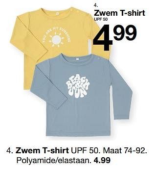 Promotions Zwem t-shirt - Produit maison - Zeeman  - Valide de 07/02/2024 à 30/06/2024 chez Zeeman