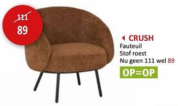 Promotions Crush fauteuil - Produit maison - Weba - Valide de 09/02/2024 à 28/03/2024 chez Weba