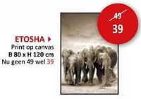Etosha print op canvas-Huismerk - Weba