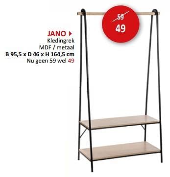 Promoties Jano kledingrek - Huismerk - Weba - Geldig van 09/02/2024 tot 28/03/2024 bij Weba