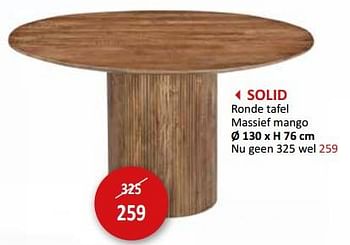 Promotions Solid ronde tafel - Produit maison - Weba - Valide de 09/02/2024 à 28/03/2024 chez Weba