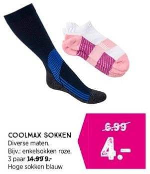Promoties Coolmax hoge sokken blauw - Huismerk - Xenos - Geldig van 11/02/2024 tot 24/02/2024 bij Xenos