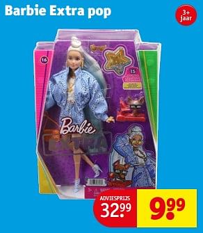 Promoties Barbie extra pop - Mattel - Geldig van 13/02/2024 tot 26/02/2024 bij Kruidvat