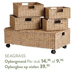 Promoties Seagrass opbergmand - Huismerk - Casa - Geldig van 08/02/2024 tot 06/03/2024 bij Casa
