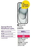 Promoties Apple iphone 15 128 gb 5g - Apple - Geldig van 01/02/2024 tot 01/05/2024 bij Proximus