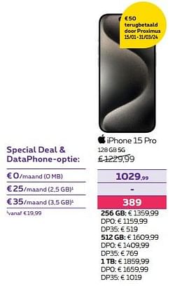 Apple iphone 15 pro 128 gb 5g