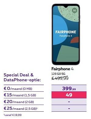 Promotions Fairphone 4 128 gb 5g - Fairphone - Valide de 01/02/2024 à 01/05/2024 chez Proximus