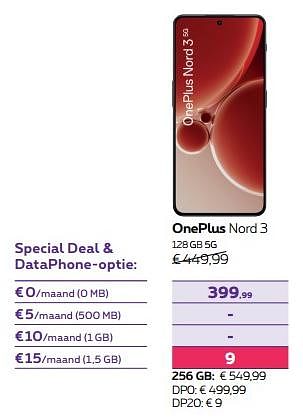 Promotions Oneplus nord 3 128 gb 5g - OnePlus - Valide de 01/02/2024 à 01/05/2024 chez Proximus