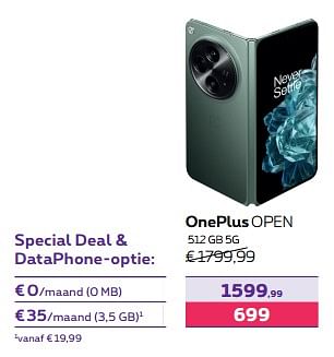 Promotions Oneplus open 512 gb 5g - OnePlus - Valide de 01/02/2024 à 01/05/2024 chez Proximus