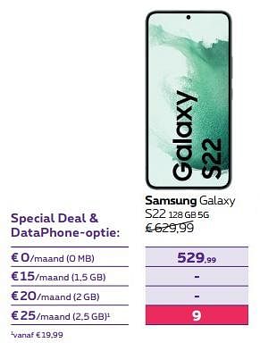 Promoties Samsung galaxy s22 128 gb 5g - Samsung - Geldig van 01/02/2024 tot 01/05/2024 bij Proximus