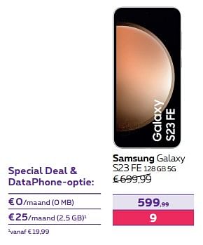 Promoties Samsung galaxy s23 fe 128 gb 5g - Samsung - Geldig van 01/02/2024 tot 01/05/2024 bij Proximus