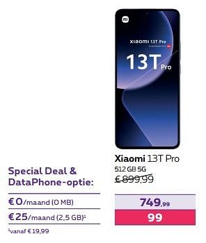 Promoties Xiaomi 13t pro 512 gb 5g - Xiaomi - Geldig van 01/02/2024 tot 01/05/2024 bij Proximus