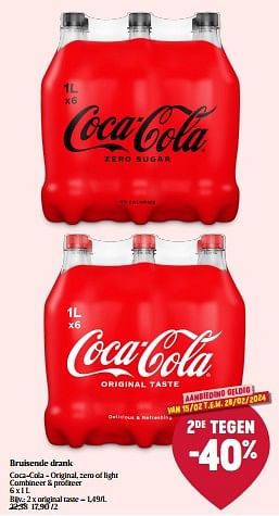 Promoties Bruisende drank coca-cola original taste - Coca Cola - Geldig van 15/02/2024 tot 21/02/2024 bij Delhaize