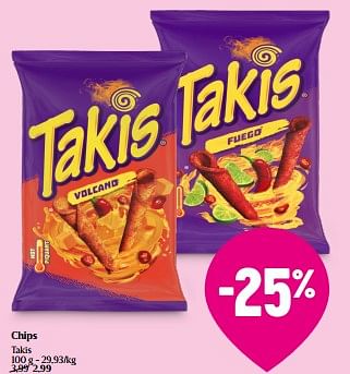 Promoties Chips takis - Takis - Geldig van 15/02/2024 tot 21/02/2024 bij Delhaize