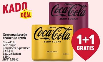 Promoties Gearomatiseerde bruisende drank coca-cola zero sugar lemon - Coca Cola - Geldig van 15/02/2024 tot 21/02/2024 bij Delhaize