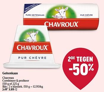 Promoties Geitenkaas chavroux klassiek - Chavroux - Geldig van 15/02/2024 tot 21/02/2024 bij Delhaize