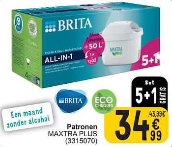 Promoties Patronen maxtra plus - Brita - Geldig van 13/02/2024 tot 26/02/2024 bij Cora