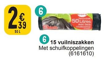 Promoties 15 vuilniszakken - Huismerk - Cora - Geldig van 13/02/2024 tot 26/02/2024 bij Cora