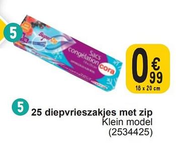 Promoties 25 diepvrieszakjes met zip - Huismerk - Cora - Geldig van 13/02/2024 tot 26/02/2024 bij Cora