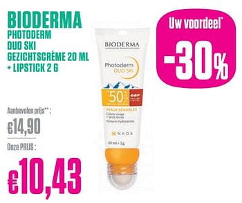 Promoties Bioderma photoderm duo ski gezichtscrème + lipstick - BIODERMA - Geldig van 29/01/2024 tot 29/02/2024 bij Medi-Market