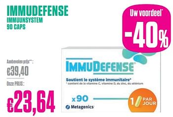 Promoties Immudefense immuunsystem - Metagenics - Geldig van 29/01/2024 tot 29/02/2024 bij Medi-Market