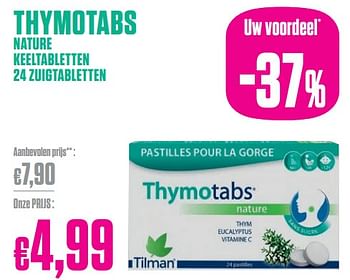 Promoties Thymotabs nature keeltabletten - Thymotabs - Geldig van 29/01/2024 tot 29/02/2024 bij Medi-Market