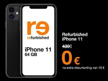 Promoties Apple refurbished iphone 11 - Apple - Geldig van 01/02/2024 tot 19/02/2024 bij Orange