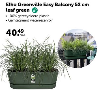 Promoties Elho greenville easy balcony leaf green - Elho - Geldig van 14/02/2024 tot 10/03/2024 bij Aveve