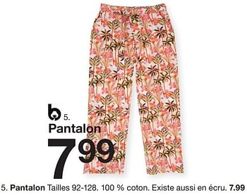 Promotions Pantalon - Produit maison - Zeeman  - Valide de 07/02/2024 à 30/06/2024 chez Zeeman