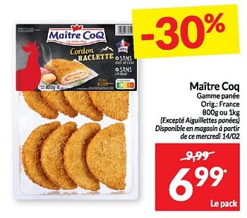 Promotions Maitre coq gamme panée - Maitre Coq - Valide de 13/02/2024 à 18/02/2024 chez Intermarche