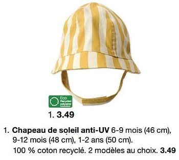 Promotions Chapeau de soleil anti-uv - Produit maison - Zeeman  - Valide de 07/02/2024 à 30/06/2024 chez Zeeman