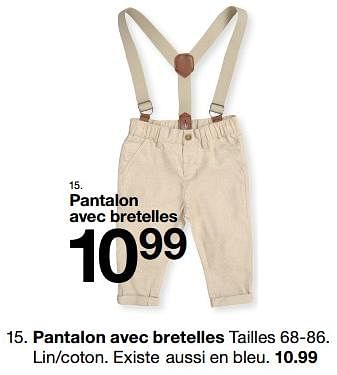 Promotions Pantalon avec bretelles - Produit maison - Zeeman  - Valide de 07/02/2024 à 30/06/2024 chez Zeeman