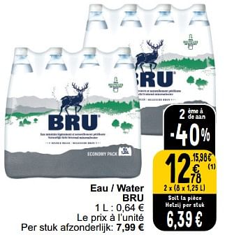 Promotions Eau - water bru - Bru - Valide de 13/02/2024 à 19/02/2024 chez Cora