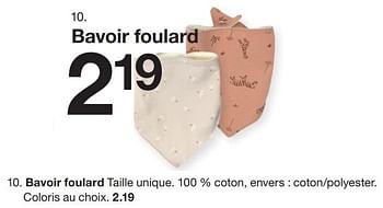Promotions Bavoir foulard - Produit maison - Zeeman  - Valide de 07/02/2024 à 30/06/2024 chez Zeeman