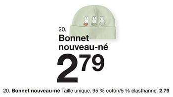Promoties Bonnet nouveau-né - Huismerk - Zeeman  - Geldig van 07/02/2024 tot 30/06/2024 bij Zeeman