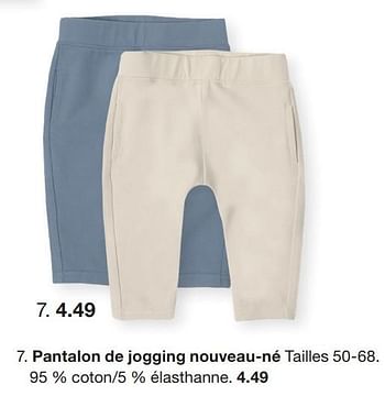 Promotions Pantalon de jogging nouveau-né - Produit maison - Zeeman  - Valide de 07/02/2024 à 30/06/2024 chez Zeeman