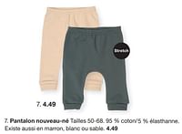 Promotions Pantalon nouveau-né - Produit maison - Zeeman  - Valide de 07/02/2024 à 30/06/2024 chez Zeeman