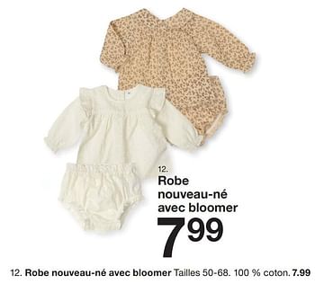 Promotions Robe nouveau-né avec bloomer - Produit maison - Zeeman  - Valide de 07/02/2024 à 30/06/2024 chez Zeeman