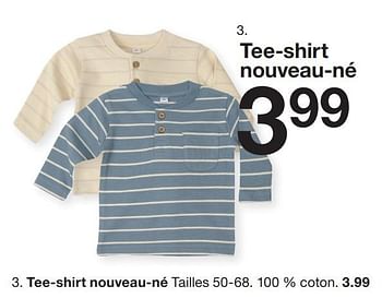 Promoties Tee-shirt nouveau-né - Huismerk - Zeeman  - Geldig van 07/02/2024 tot 30/06/2024 bij Zeeman