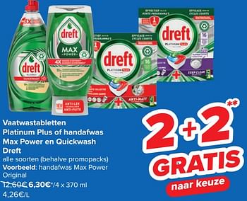 Promoties Dreft handafwas max power original - Dreft - Geldig van 14/02/2024 tot 26/02/2024 bij Carrefour