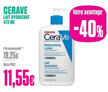 Promotions Cerave lait hydratant - CeraVe - Valide de 29/01/2024 à 29/02/2024 chez Medi-Market