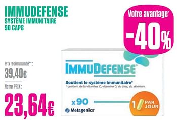 Promotions Immudefense système immunitaire - Metagenics - Valide de 29/01/2024 à 29/02/2024 chez Medi-Market